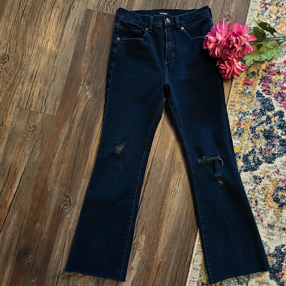 Express High Rise Cropped Flare Jeans